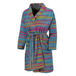 Colorful Knitted Pattern Print Men's Bathrobe