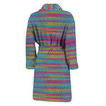 Colorful Knitted Pattern Print Men's Bathrobe