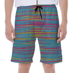 Colorful Knitted Pattern Print Men's Beach Shorts
