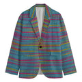 Colorful Knitted Pattern Print Men's Blazer