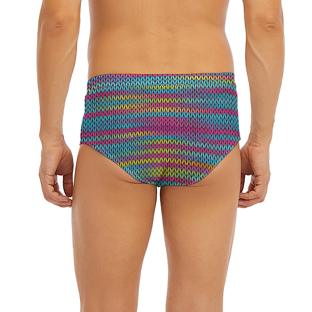 Colorful Knitted Pattern Print Men's Briefs