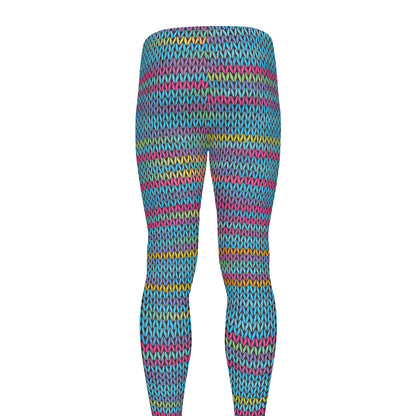 Colorful Knitted Pattern Print Men's leggings