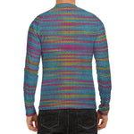 Colorful Knitted Pattern Print Men's Long Sleeve Rash Guard