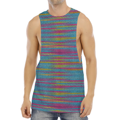 Colorful Knitted Pattern Print Men's Muscle Tank Top