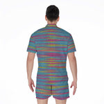 Colorful Knitted Pattern Print Men's Rompers