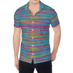 Colorful Knitted Pattern Print Men's Shirt