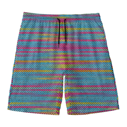 Colorful Knitted Pattern Print Men's Swim Trunks