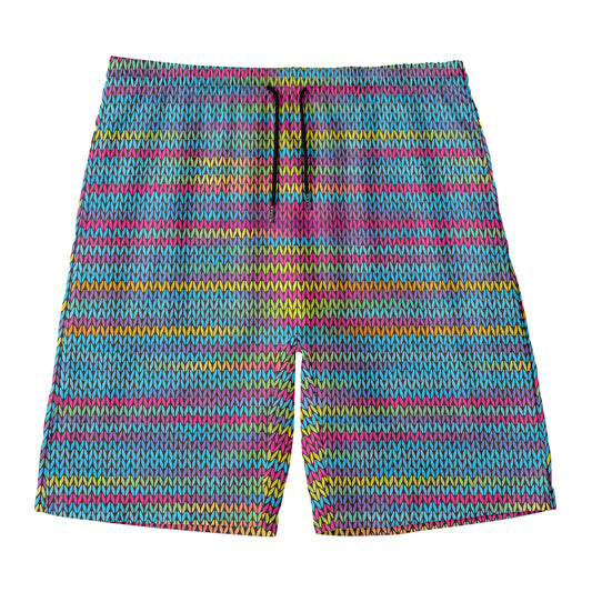 Colorful Knitted Pattern Print Men's Swim Trunks