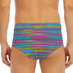 Colorful Knitted Pattern Print Men's Triangle Swim Briefs