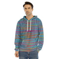 Colorful Knitted Pattern Print Men's Velvet Pullover Hoodie
