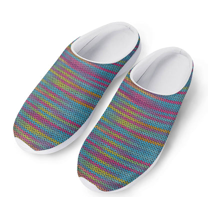 Colorful Knitted Pattern Print Mesh Casual Shoes