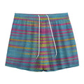 Colorful Knitted Pattern Print Mesh Shorts