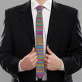 Colorful Knitted Pattern Print Necktie