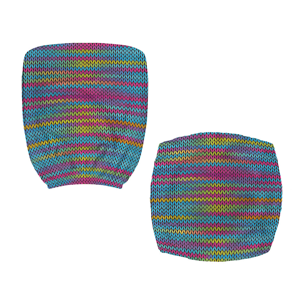 Colorful Knitted Pattern Print Office Chair Cover