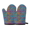 Colorful Knitted Pattern Print Oven Mitts