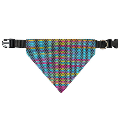 Colorful Knitted Pattern Print Over The Collar Dog Bandana