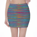 Colorful Knitted Pattern Print Pencil Mini Skirt