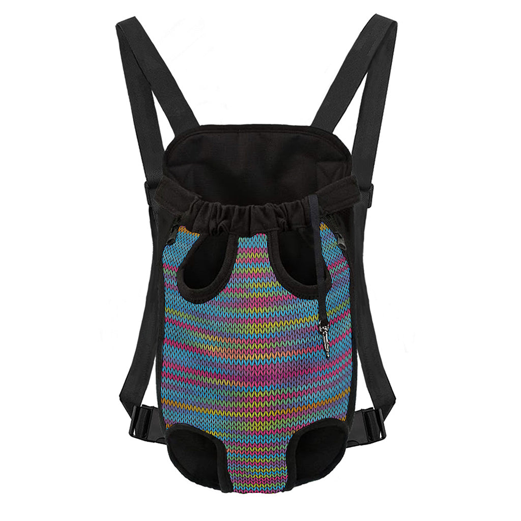 Colorful Knitted Pattern Print Pet Carrier Backpack