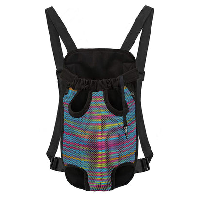 Colorful Knitted Pattern Print Pet Carrier Backpack