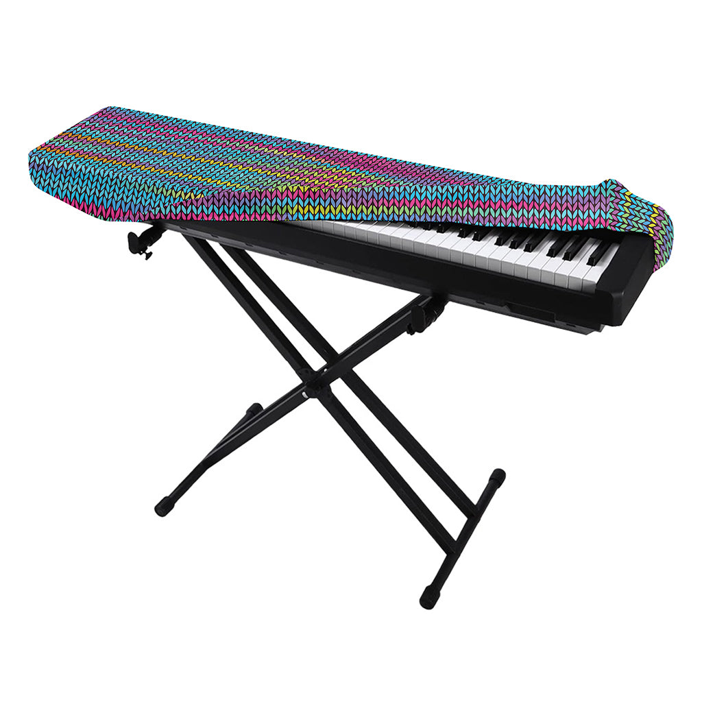 Colorful Knitted Pattern Print Piano Keyboard Cover