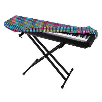 Colorful Knitted Pattern Print Piano Keyboard Cover