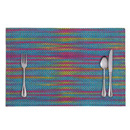 Colorful Knitted Pattern Print Placemat
