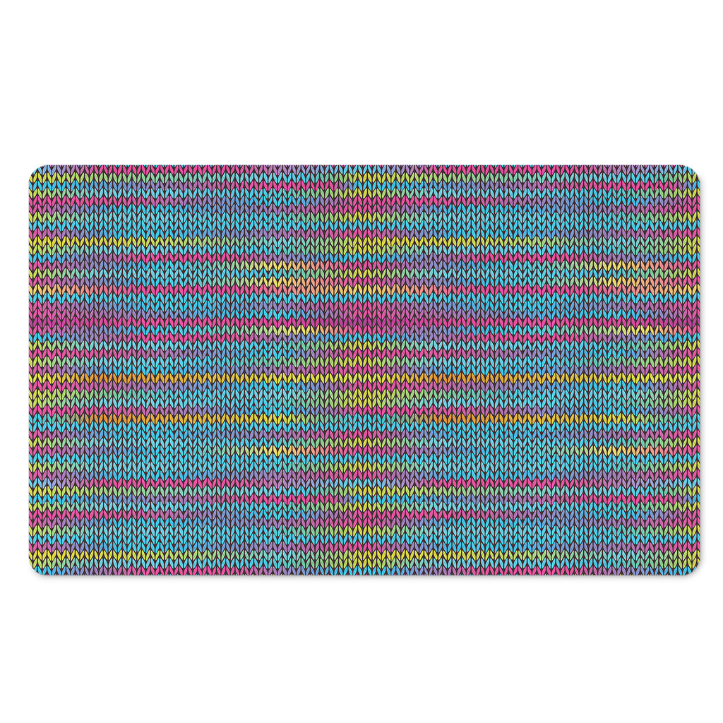Colorful Knitted Pattern Print Polyester Doormat