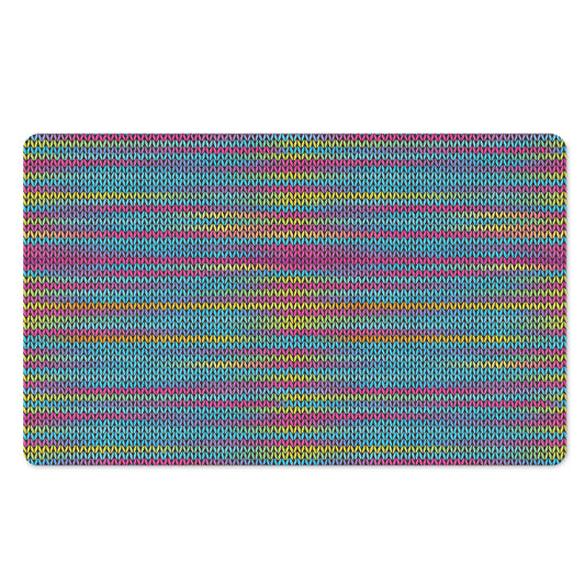 Colorful Knitted Pattern Print Polyester Doormat