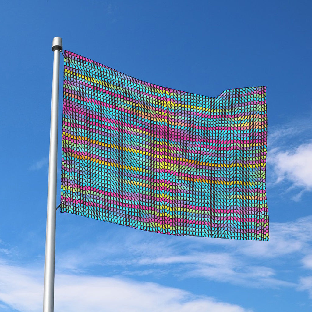 Colorful Knitted Pattern Print Polyester Flag