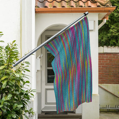 Colorful Knitted Pattern Print Polyester Flag