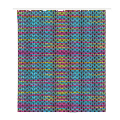Colorful Knitted Pattern Print Polyester Shower Curtain