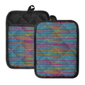 Colorful Knitted Pattern Print Pot Holders With Pocket