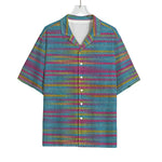 Colorful Knitted Pattern Print Rayon Hawaiian Shirt