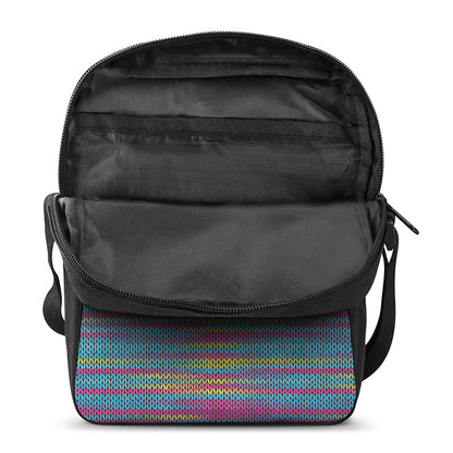 Colorful Knitted Pattern Print Rectangular Crossbody Bag