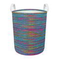 Colorful Knitted Pattern Print Round Laundry Basket
