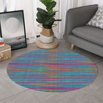 Colorful Knitted Pattern Print Round Rug