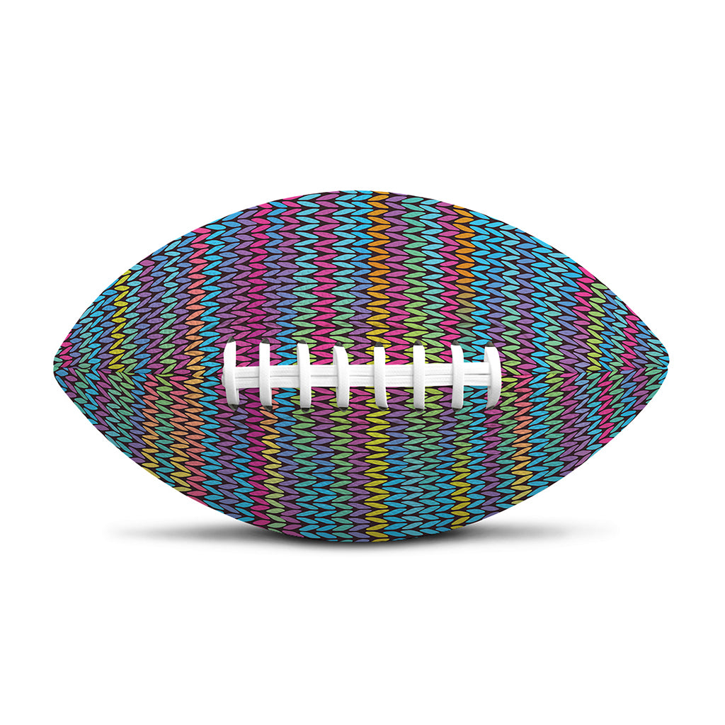 Colorful Knitted Pattern Print Rugby Ball