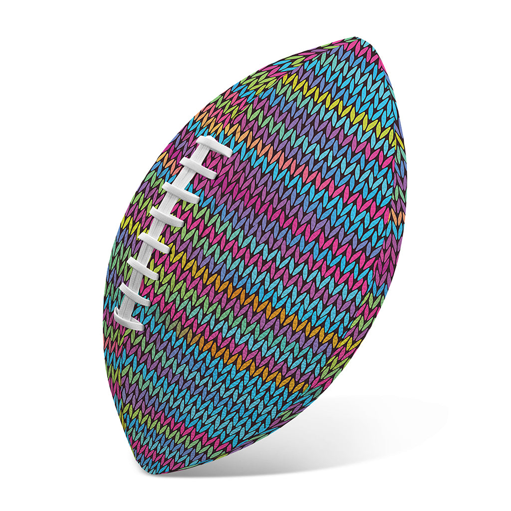 Colorful Knitted Pattern Print Rugby Ball