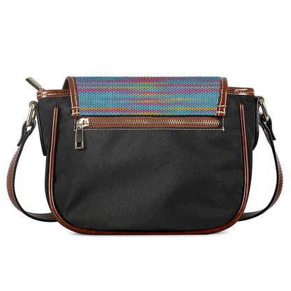 Colorful Knitted Pattern Print Saddle Bag