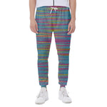 Colorful Knitted Pattern Print Scuba Joggers