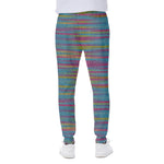Colorful Knitted Pattern Print Scuba Joggers