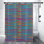Colorful Knitted Pattern Print Shower Curtain