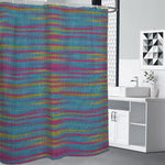 Colorful Knitted Pattern Print Shower Curtain