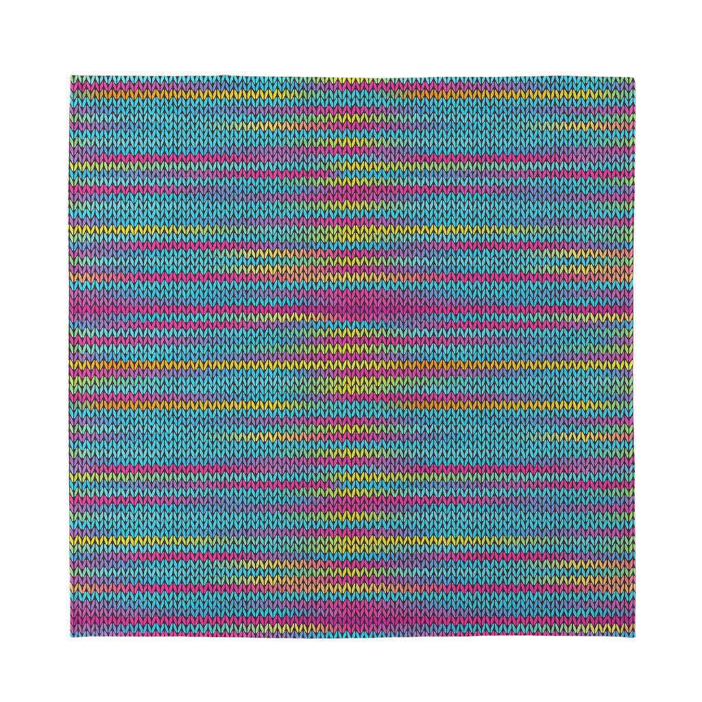 Colorful Knitted Pattern Print Silk Bandana