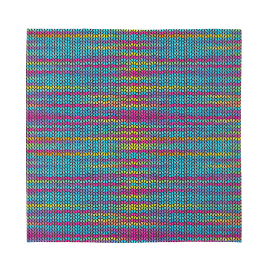Colorful Knitted Pattern Print Silk Bandana