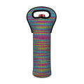 Colorful Knitted Pattern Print Single Neoprene Wine Tote