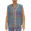 Colorful Knitted Pattern Print Sleeveless Baseball Jersey