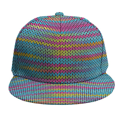 Colorful Knitted Pattern Print Snapback Cap