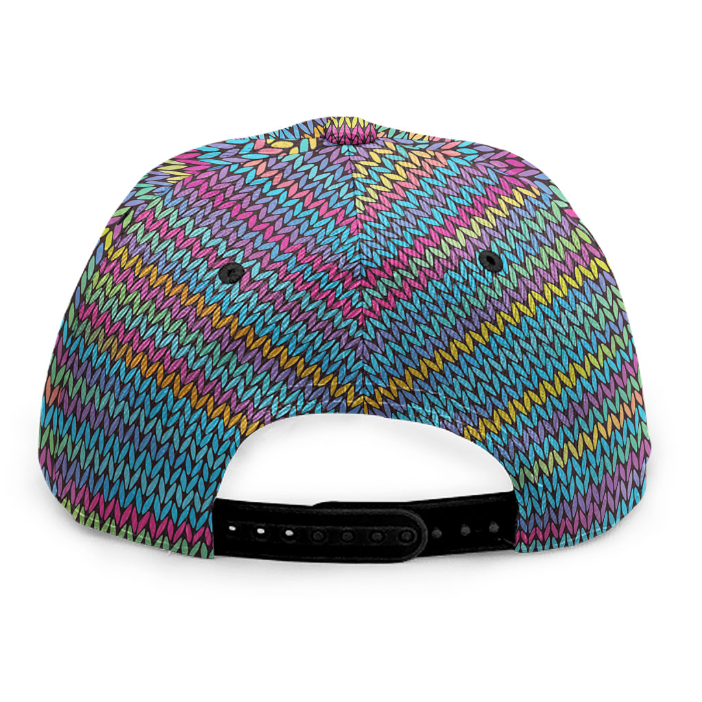 Colorful Knitted Pattern Print Snapback Cap