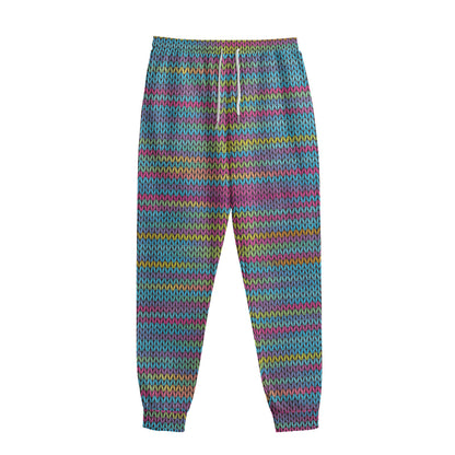 Colorful Knitted Pattern Print Sweatpants